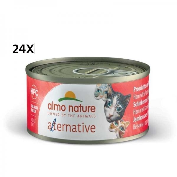 Almo Nature Alternative Cat Prosciutto e Formaggio 24x70g - Normalmente Venduto a € 36